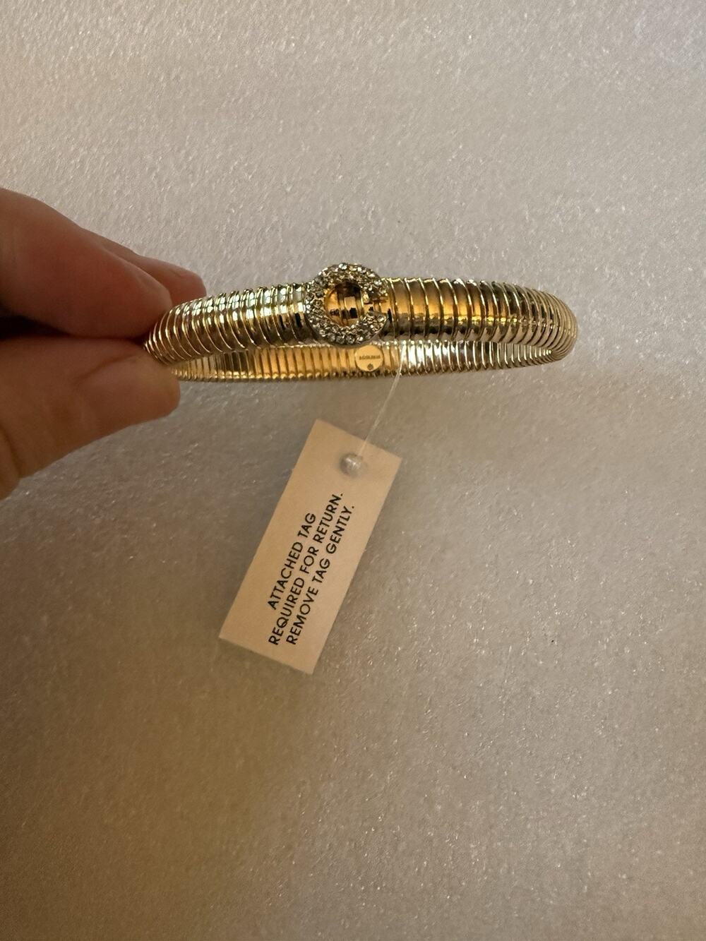 NWT Baublebar Noah Gold Coil Initial Bracelet Bangle C
